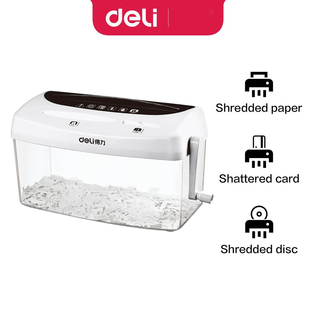 

Deli Penghancur Kertas Manual CD Card Paper A4 Shredder 4L - 9935 - White