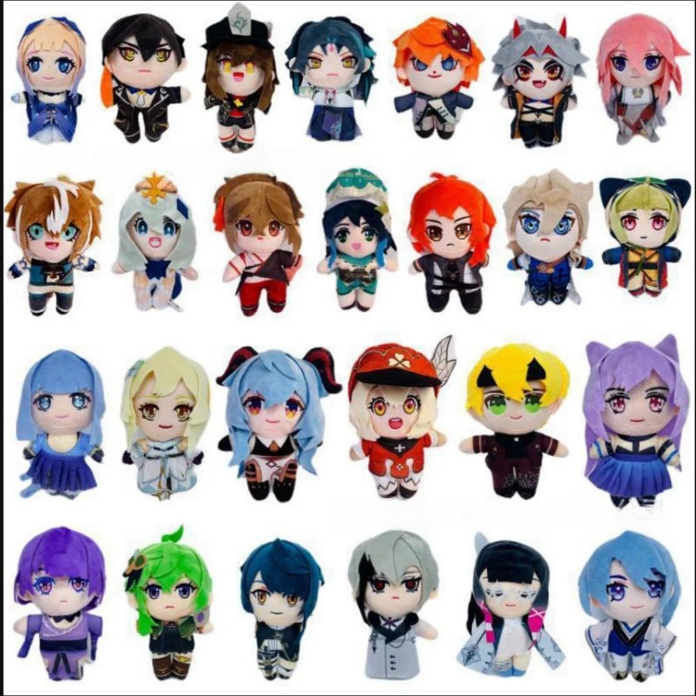 2023 New 20cm Game Genshin Impact Zhong Li Xiao Klee Venti Diluc Gorou Kazuha Figure Plush Doll Toys