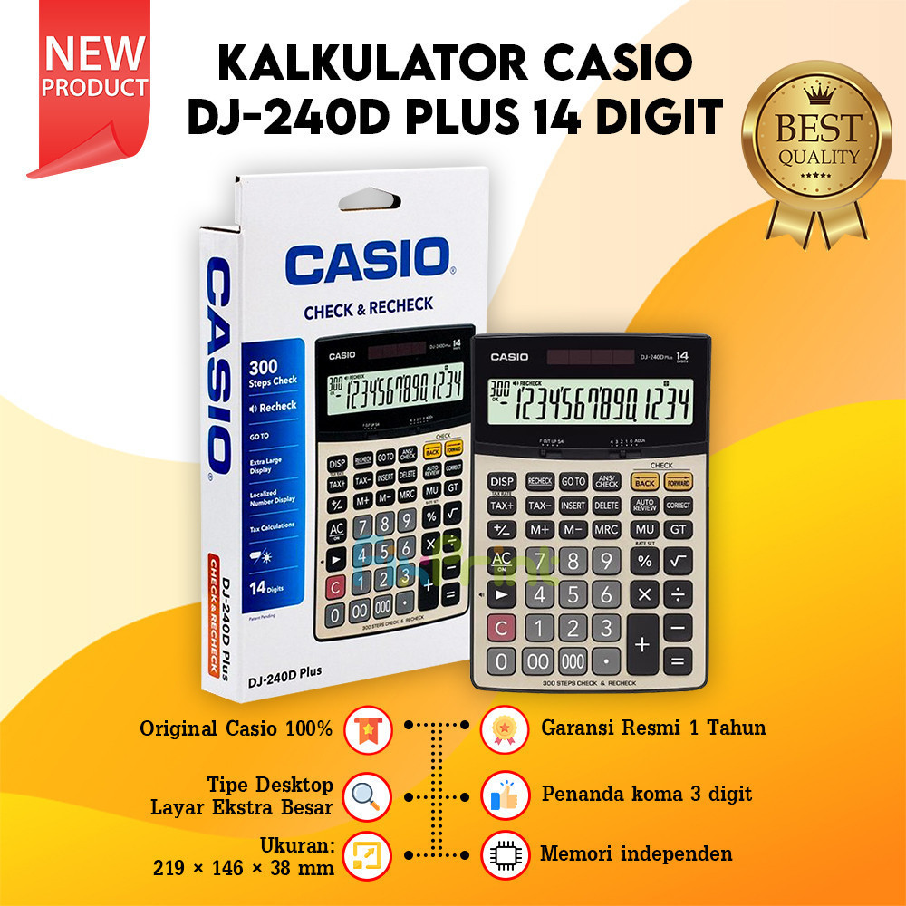 

Kalkulator Casio DJ-240D Plus 14 Digit Check & Correct Calculator New
