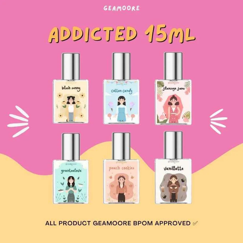 PARFUM GEAMOORE ADDICTED SERIES 15ML BPOM GEAMOORE ADDICTED SPRAY SERIES PARFUM SPRAY 15ML GEAMOORE