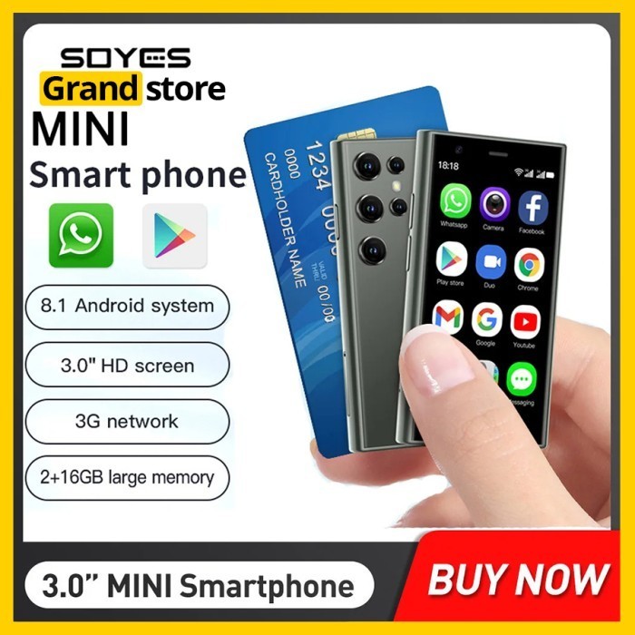 SOYES S23 Pro Mini Smartphones 3G Network 2GB+16GB Android 8.1 Dualsim - Hijau, 2GB/16GB