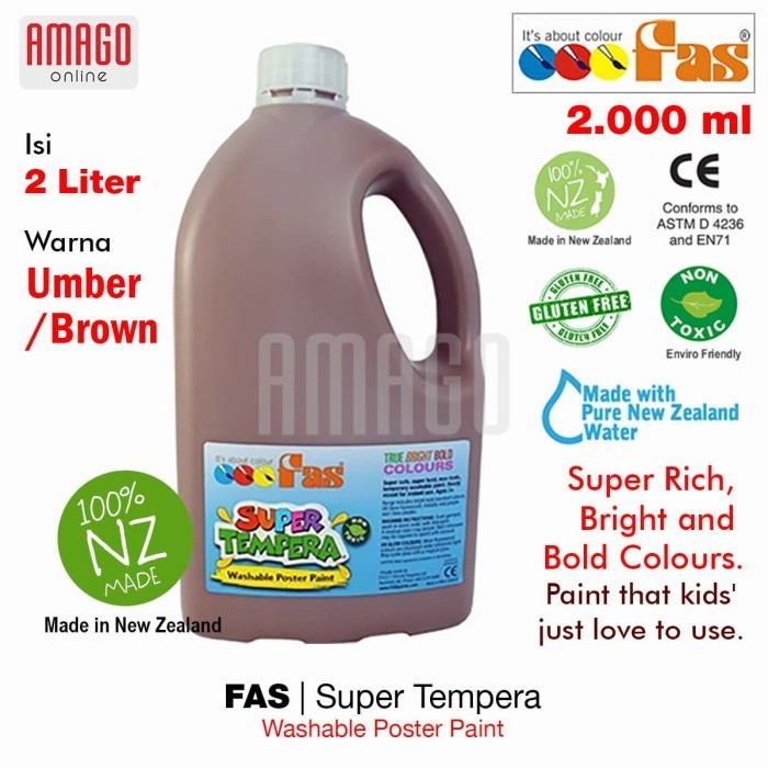 

Cat Poster Lukis FAS Super Tempera Washable Poster Paint 2 liter - Umber 080