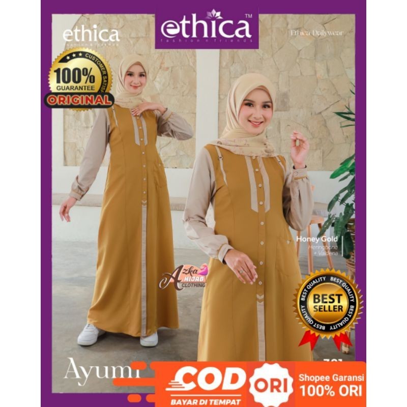 GAMIS ETHICA AYUMI 381 TERBARU / BAJU GAMIS TERBARU 2023 / GAMIS MODERN / GAMIS SIMPLE ELEGAN / DRES