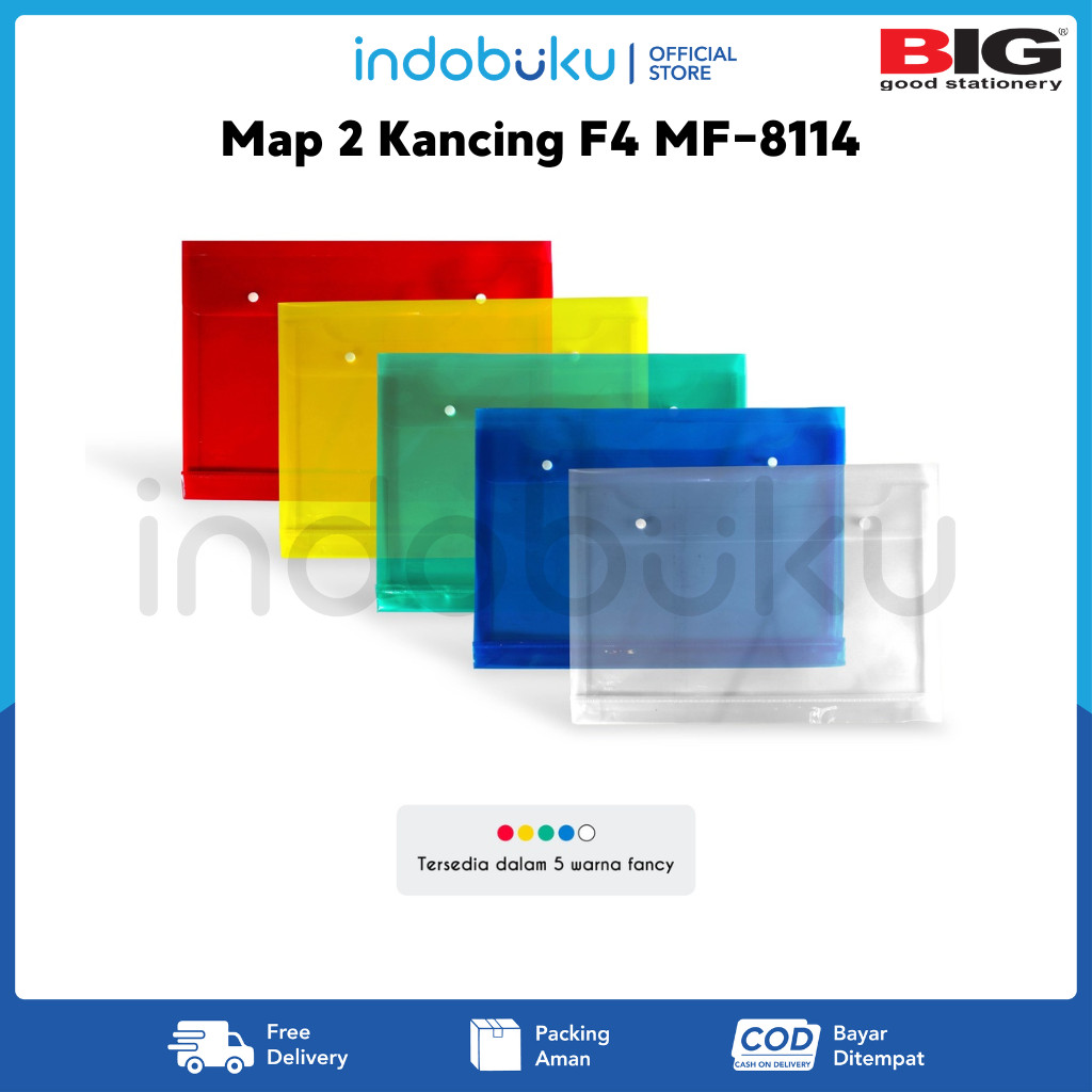 

Map 2 Kancing F4 BIG MF-8114 Plastik Map Dokumen Kancing 2 Transparan Punggung MF-8114