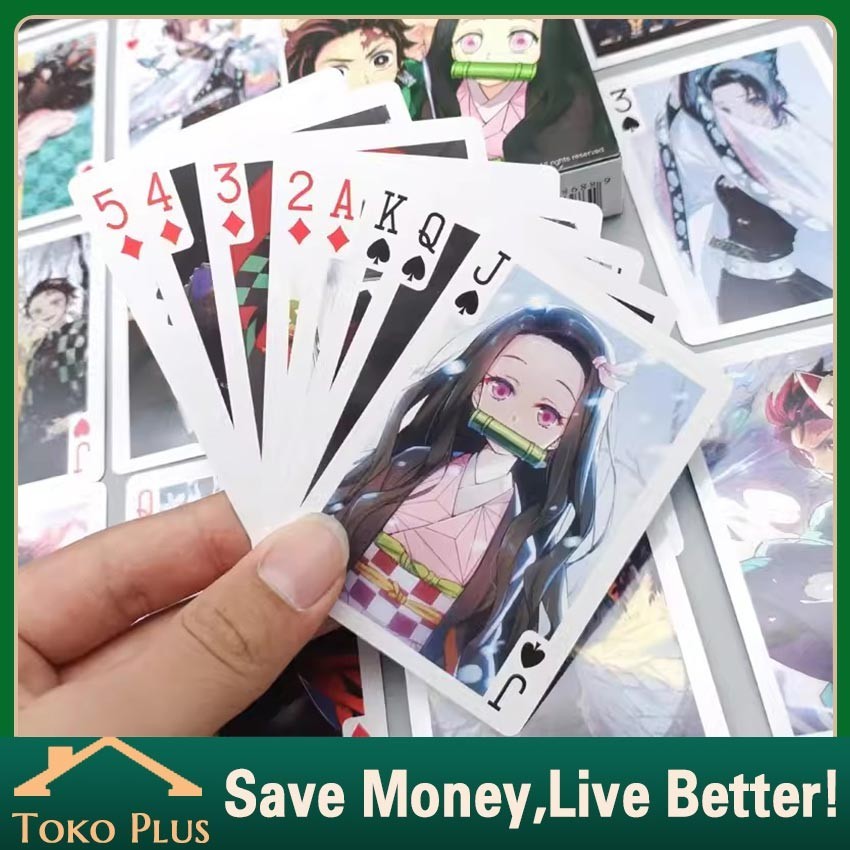 Kartu Anime Poker Remi Demon Slayer Mainan Poker Remi Playing Cards