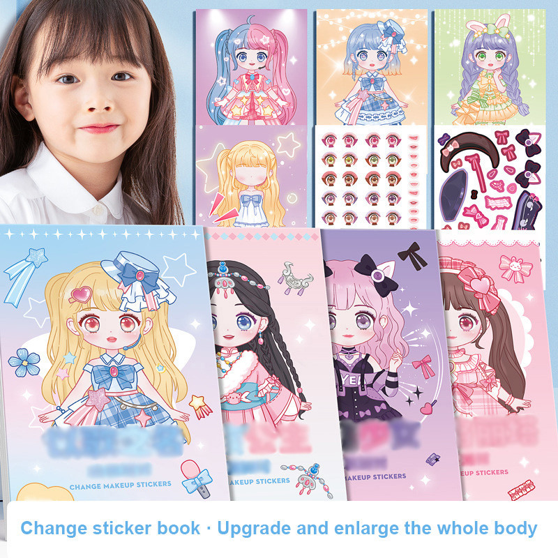 

Stiker Berganti Pakaian Putri Stiker Lucu Kartun Mainan Anak Perempuan-LOY