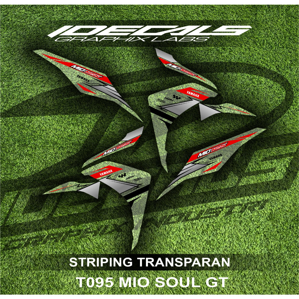

t0096 sticker striping transparan motor mio m3 tema list variasi simple kekinian bebas request desain motorcicle