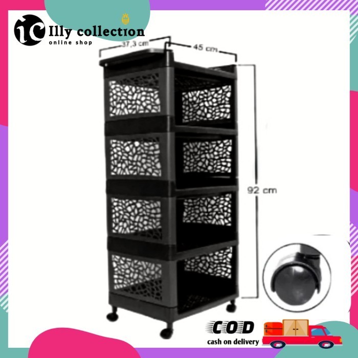 Rak Yoyo 5 4 3 Susun Pakai Roda / Rak Apartemen Serbaguna - 3 susun