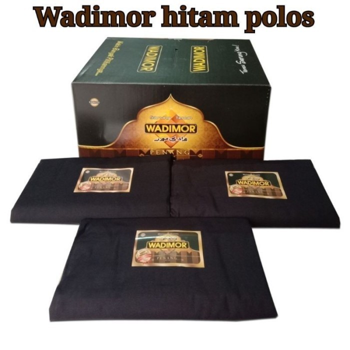 Kain Sarung Wadimor HITAM POLOS Asli 1Pcs