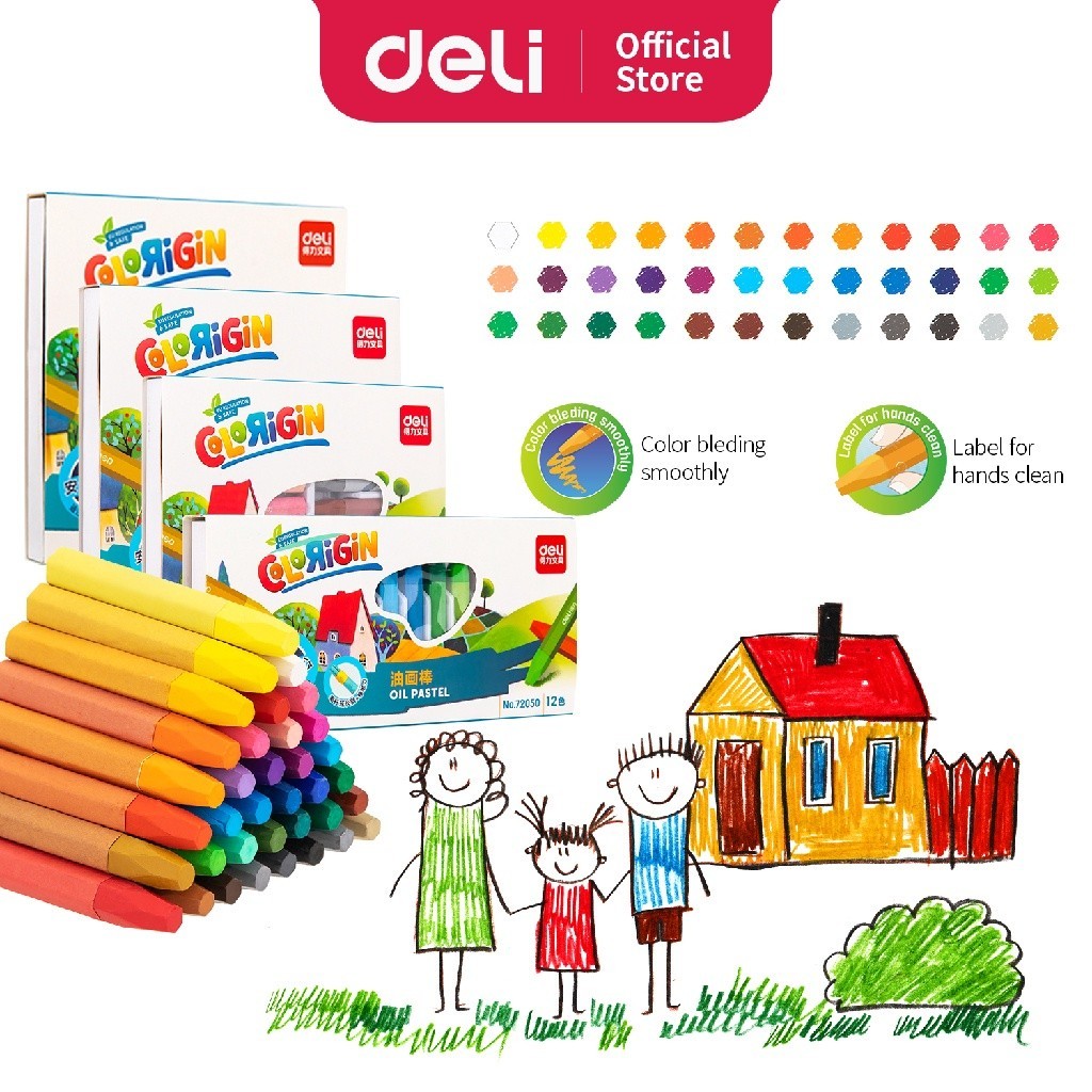 

Deli | Oil Pastel Colorigin 12 18 24 warna | 7205X