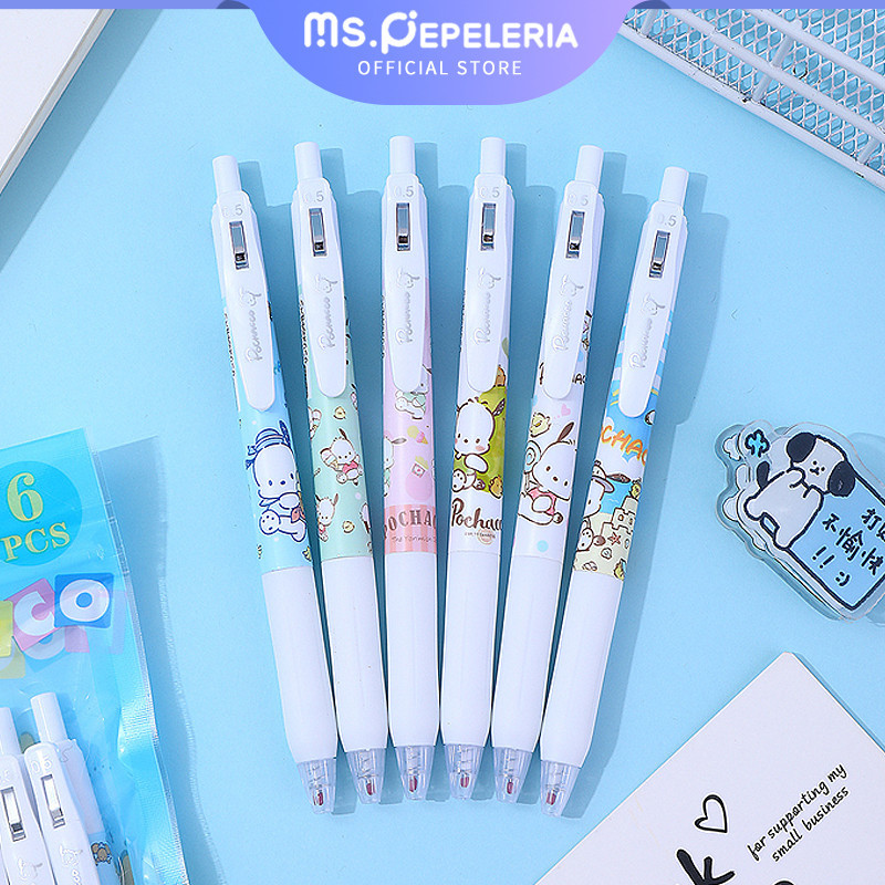 

pulpen gel/Sanrio Click Pen In Siswa Berpenampilan Tinggi, Pena Gel Anjing Kayu Manis Kuromi Cepat Kering Hitam Isi Ulang 0,5-Ms.Pepeleria