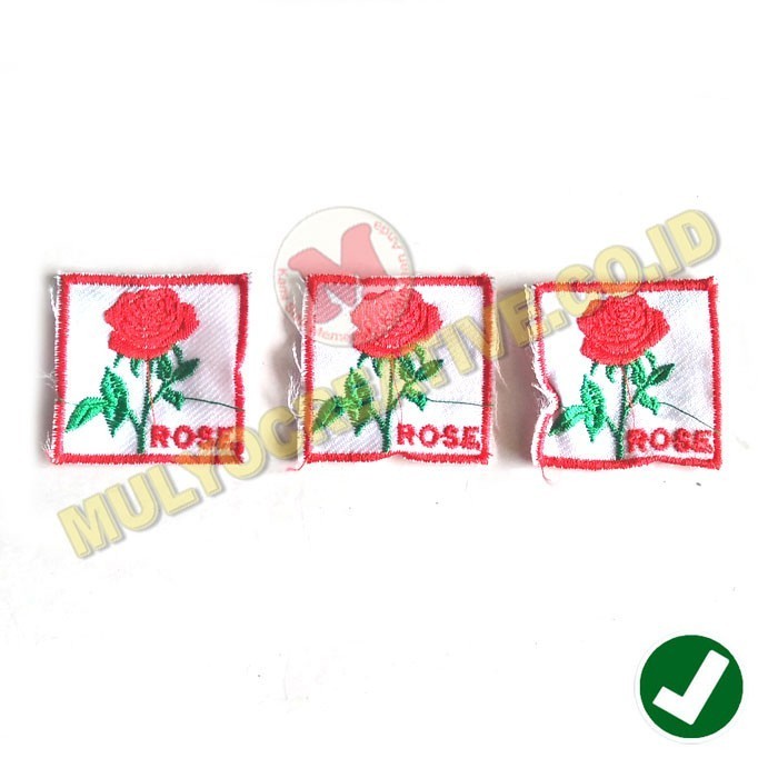 Bordir Bordir Bordir Bet Tanda Regu Pramuka Bunga Mawar Bordir Patch Regu Rosebisa pesan satuan bord