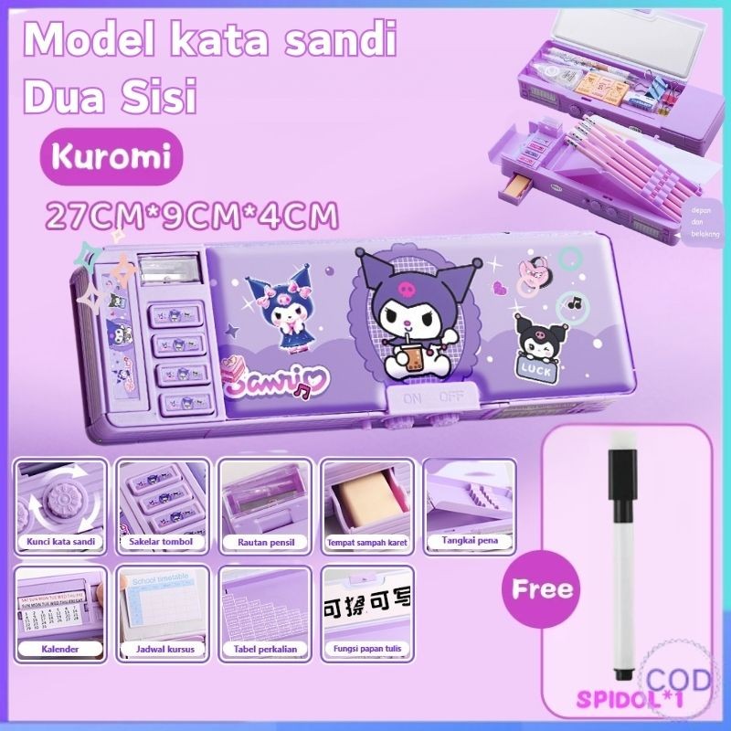 

[COD] 9-IN-1 Kotak alat tulis gadis Sanrio Kotak pensil kata sandi multifungsi Kartun Tahan Air cocok untuk siswa