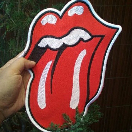 Bordir Back Patch Bordir Besar Jaket lidah Roll Stone UK 20x29