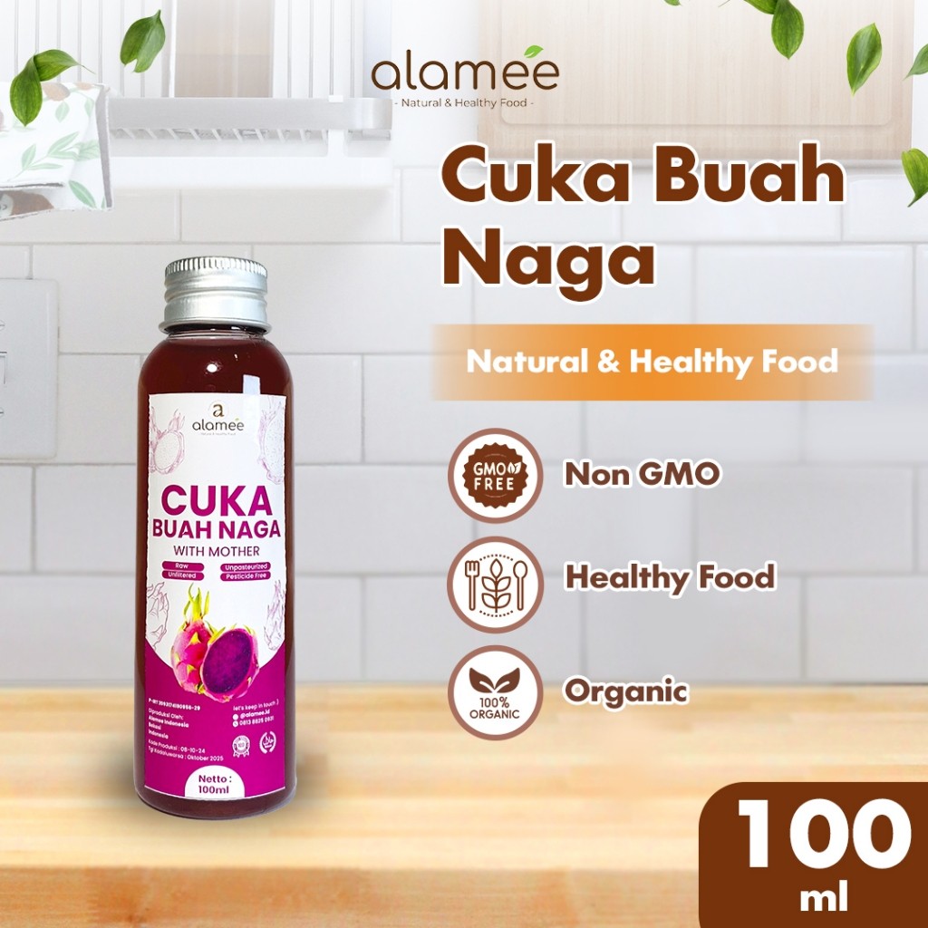 

ALAMEE Cuka Buah Lemon Organik Lemon Cider Vinegar With Mother Fermentasi Probiotik 100ml