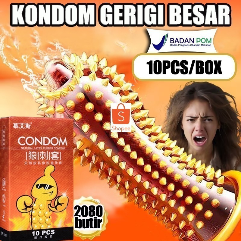 [original]  Ada Promo Terlaris ~ Aksesoris Silicon bergerigi Kondom grigi Alat kontrasepsi 10pc/Box 