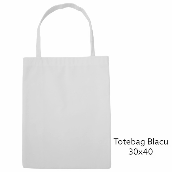 TAS BAHU KANVAS PUTIH POLOS / TOTEBAG KANVAS BLACU POLOS