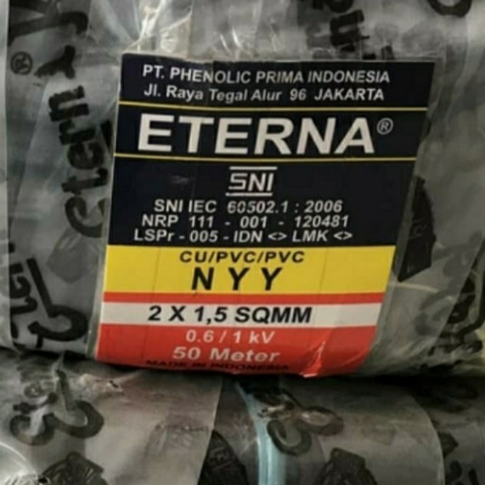 Kabel NYY 2x1.5 Eterna @50Meter