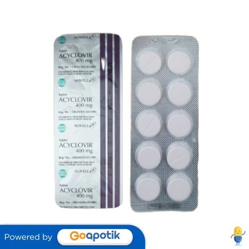 Acyclovir Novell 400 Mg Strip 10 Tablet