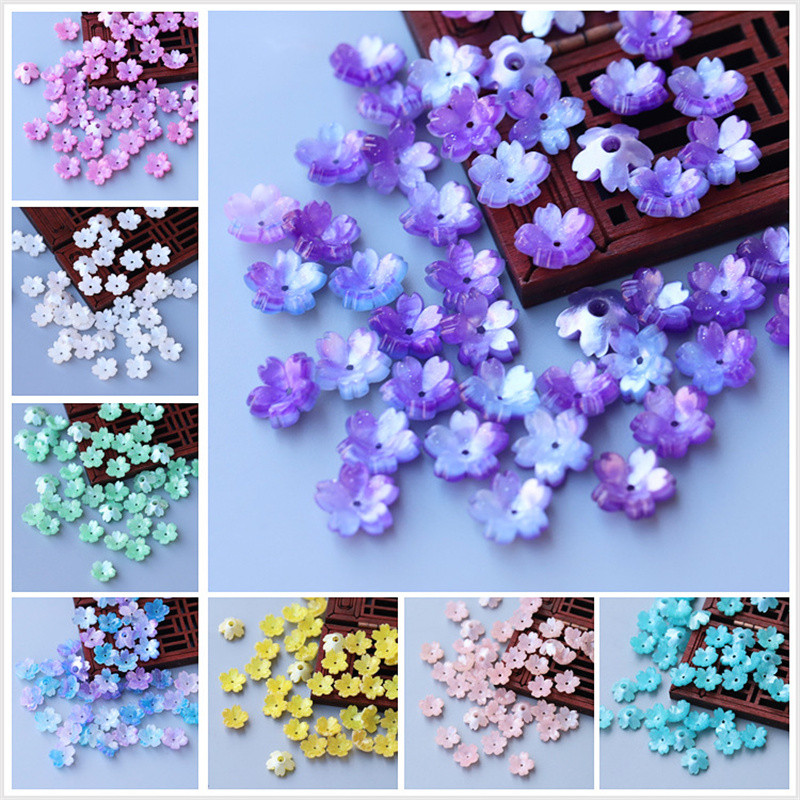 

11mm 10/ 20Pcs Acrylic Imitation cherry blossoms Petal Flower Beads for making hair stick necklace DIY Material Jewelry Finding