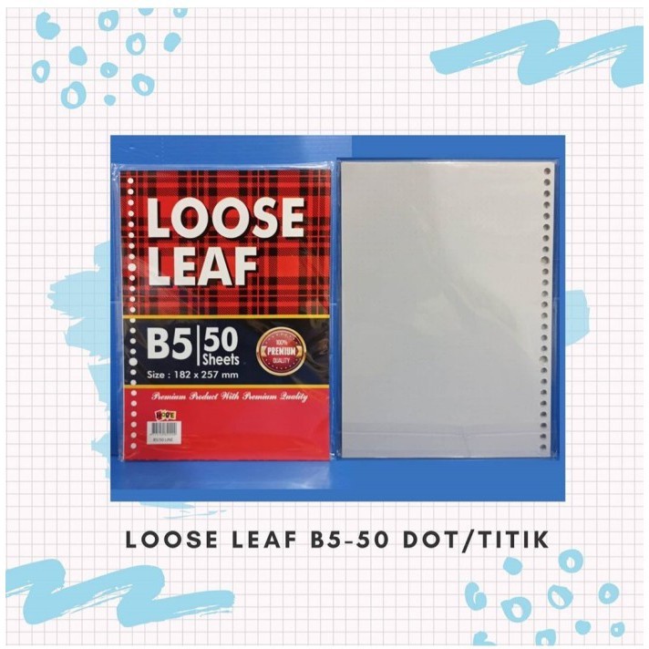 

KERTAS/LOOSE LEAF B5-50 HORE DOT/TITIK 622034322