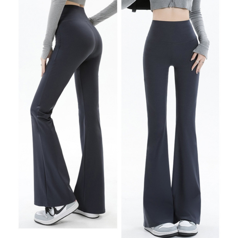 Celana Cutbray 9120 Legging panjang Olahraga Wanita polos Flare Sport High Waist Yoga Pants gym Basi
