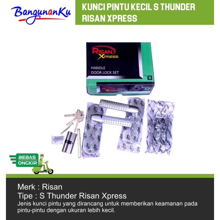 Kunci Pintu Kecil S Thunder Risan Xpress/Kunci Pintu Set/Door Lock Set/Handle Lock Set/Kunci Pintu