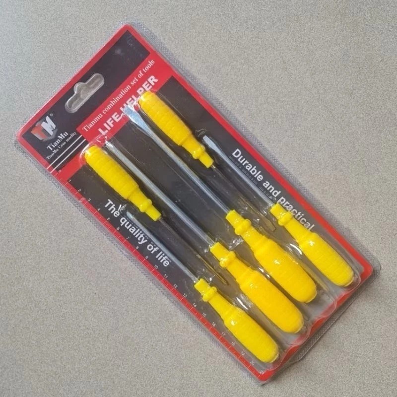 Obeng Jagung 6pcs Kuning Plus & Minus Reparasi Servis Elektronik A149