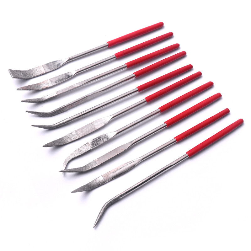 

10pcs 3x140mm Diamond Needle File Set Flat Files Titanium Coated Tools Ceramic Crafts DIY Wood Rasp File Needle for Glass Metal