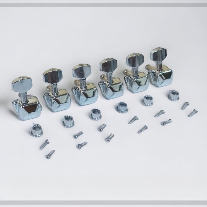 Dryer Gitar  Tuning Machine head R6 sejajar Kaleng model yamaha - Hitam