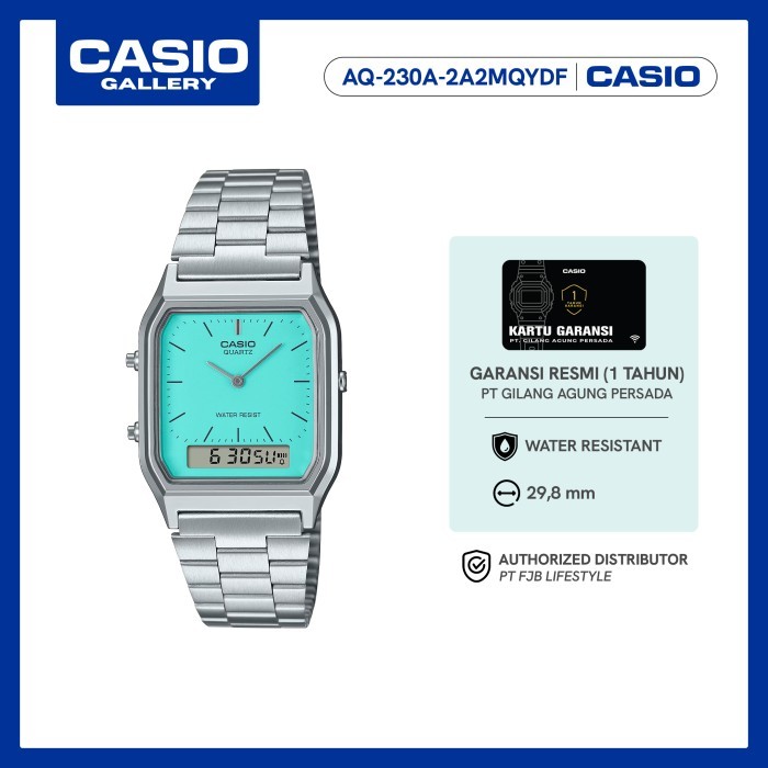 Original Casio Jam Tangan General AQ-230A-2A2MQYDF Analog Digital