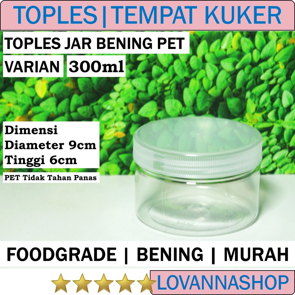 Toples Jar Plastik 300ml Toples Tabung Dessert Kue Kering Fox Bening Tranparan Cookies Dissert Box