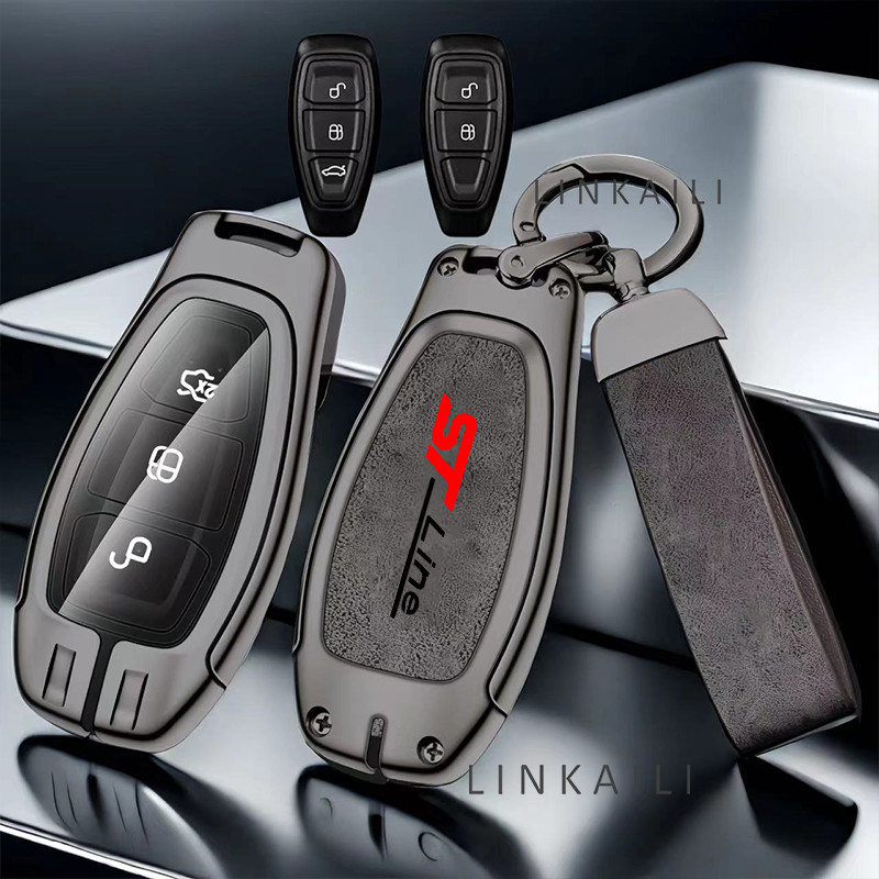 Car Key Pack for Ford ST Line Fiesta Focus Mondeo Ecosport Kuga Puma Edge Escape Metallic Leather Ca