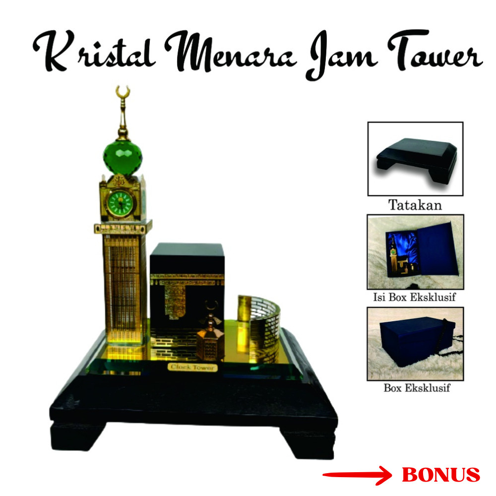 Kristal Miniatur kabah Menara Jam Mekah  tower ( MH G0240 )