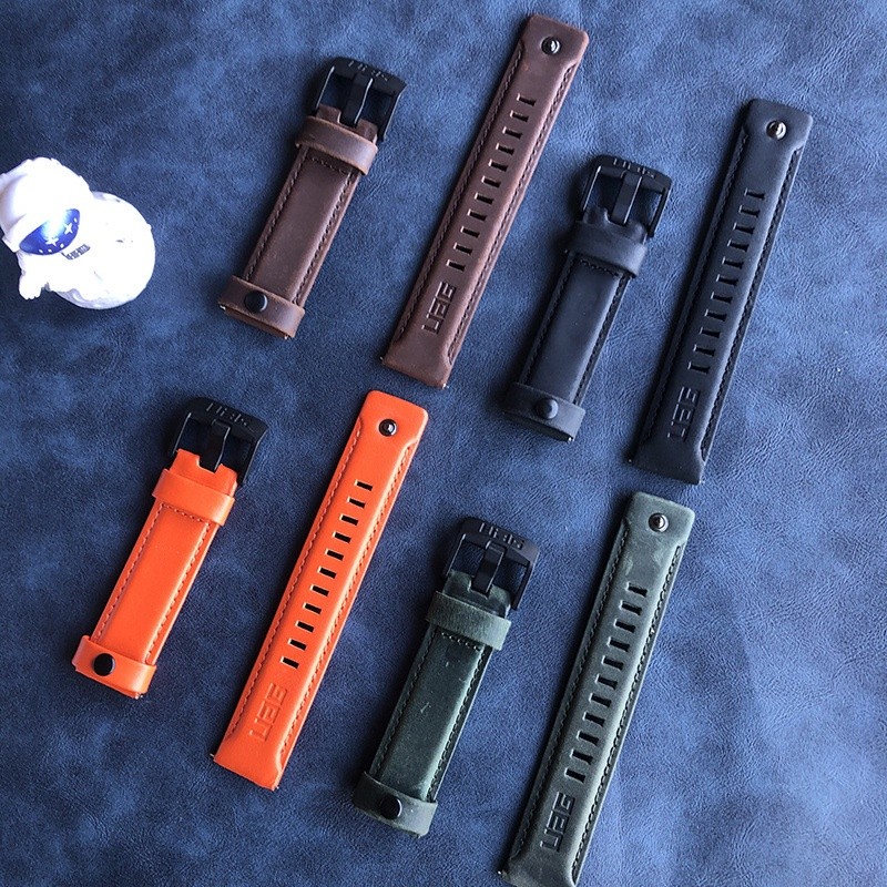 О 22mm UAG leather watch band for GALAXY WATCH 3 45 46mm strap for samsung Gear S3 loop wristband fo