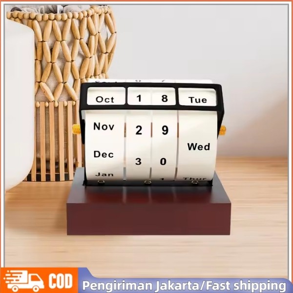 

Kayu Berputar Roda Berputar Kalender Meja Kalender Abadi 2025 Pengaturan Kalender Baru Kalender