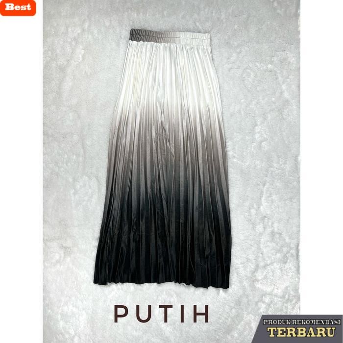 rok wanita kekinian Diora Rok Plisket Premium Bludru Gradasi Panjang Karet Muslim Wanita Bawahan Max