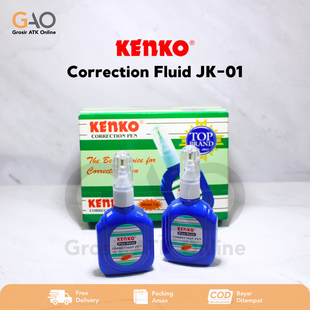 

Correction Fluid Kenko Tip Ex Cair Penghapus Botol Biru KE-01