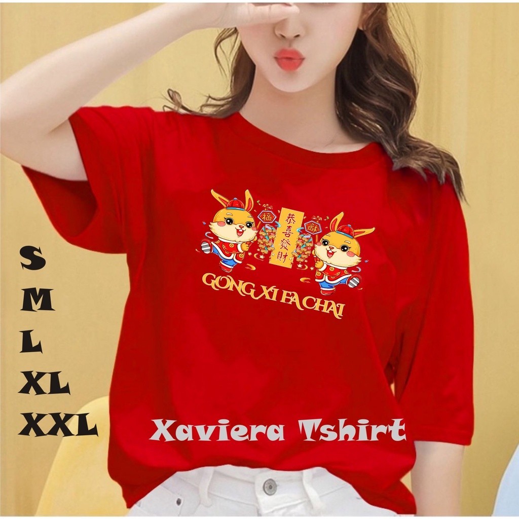 Xavi Promo Kaos Imlek Wanita Kaos Imlek 2023    Cewek  Wanita Kaos wanita  Kaos  Wanita Kaos Gong Xi