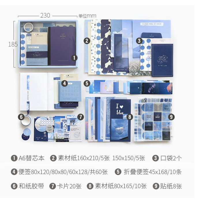 

Journal Kit Set Gift Box - Agenda Lucu - Set Buku Tulis - Journal Set - pink, polos