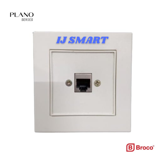 Stop Kontak Socket/Outlet Data Cat.5 RJ45 Broco Plano E174-55S - Putih
