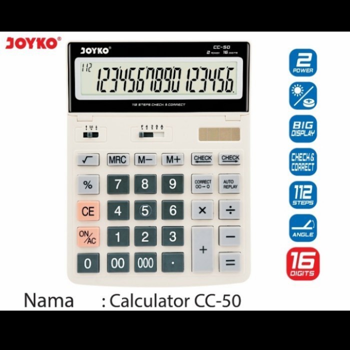 

kalkulator joyko cc 50 16 digits / Jumbo