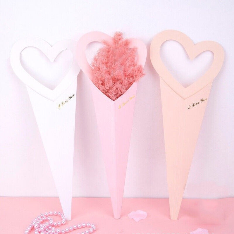 

(HASANS FLORIST)[5 Pcs] Flower Paper Bag Love / Flower Bags With Handle / Gift Bag Bouquet / Paper Bag Bunga Bentuk Love / Tas Tote Buket Bunga Bentuk Love / Kantong Btk Love