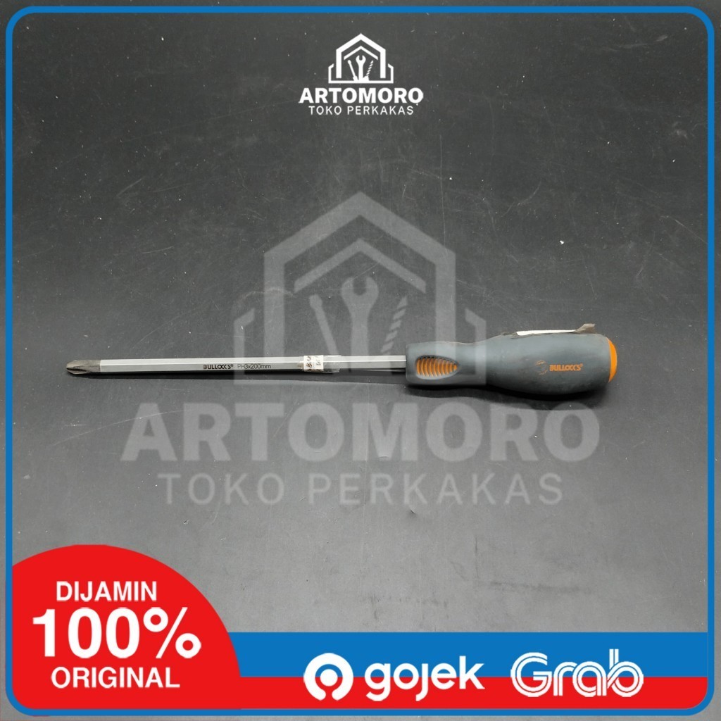 Obeng Tangkai Karet Plus 8inch Bullock (Philips)