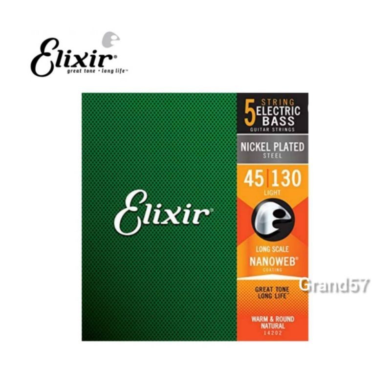 Senar Bass 5 String Senar Elixir Nanoweb 45 130 Nickel 14202 Elixir