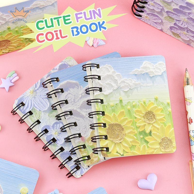 

Notebook Kartun Coil Lukisan Minyak Hewan Notebook Mini Siswa Alat Tulis MK