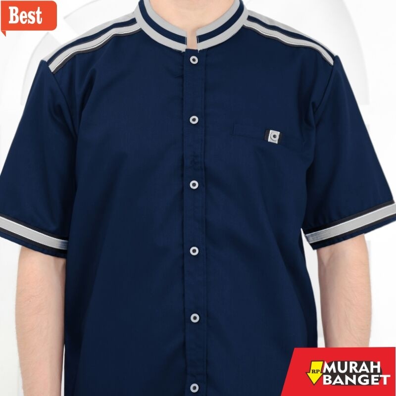 Baju muslim pria pendek- Adrikni_baju koko Dewasa Kemeja pria pakaian muslim baju pria dewasa