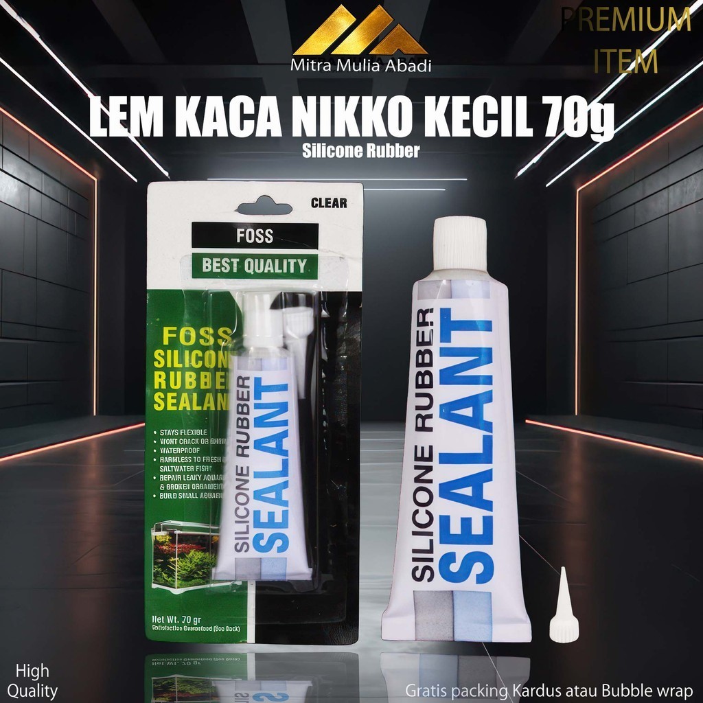 

Lem Kaca Aquarium 70gr / Lem Sealant Aquarium / Lem Kaca Silikon Bening Tube