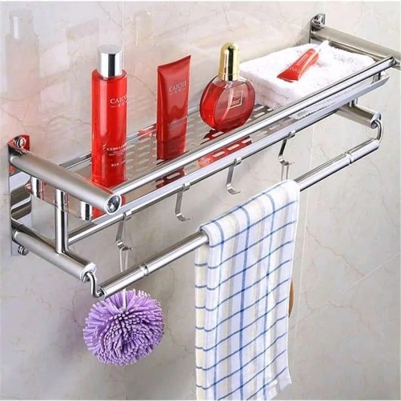 Rak Dinding Kamar Mandi Rak Sabun Handuk Stainless 1/2/3 Susun Serbaguna