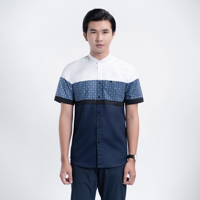 FADKHERA OFFICIAL GHAVA Kemeja Koko Modern Pria - Pendek, XXL